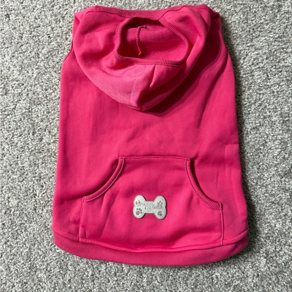 Pink Spike & Stella Dog Hoodie – Like New Cozy Pet Sweatshirt